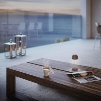 Akku-Leuchte Briloner Riffle Mini 1,5 Watt LED Braun Tischleuchte Touch-Dimmer IP44 Tischlampe