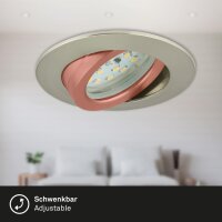 Einbauleuchte Briloner LED 3er Set dimmbar über Lichtschalter 6,5 Watt Nickelmatt Einbauspot warmweiß
