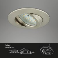 Einbauleuchte Briloner LED 3er Set dimmbar über Lichtschalter 6,5 Watt Nickelmatt Einbauspot warmweiß