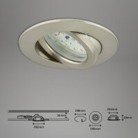 LED Einbauleuchten EBL Step dim, Nickelmatt, Bohrloch 6,8 cm, 3x6,5W, 3000K, dimmbar – Briloner