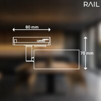 Briloner Rail LED Spot für Schienensystem 1-Phasen 5,5W 500lm 3000K Schwarz Festverbaut (8007-015)