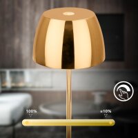Akku-Leuchte Briloner 2,5 Watt LED Gold Tischleuchte Touchdimmer IP44