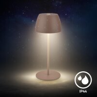 Akku-Leuchte Briloner 2,5 Watt LED Umbrasand Tischleuchte Touchdimmer Tischlampe IP44