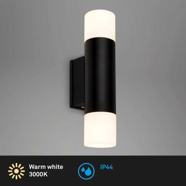 Badleuchte Briloner 2 x GU10 4,8 Watt LED Spiegelleuchte Schwarz Wandlampe