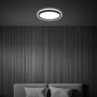 Deckenleuchte Briloner Badlampe 18 Watt LED Schwarz 29 cm Deckenlampe Badezimmerleuchte