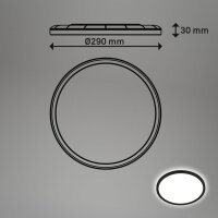 Deckenleuchte Briloner Badlampe 18 Watt LED Schwarz 29 cm Deckenlampe Badezimmerleuchte