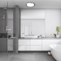 Badleuchte Briloner 12 Watt LED Deckenlampe IP44 Chrom 1250 Lumen Neutralweiß