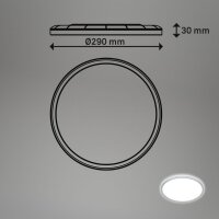 Deckenleuchte Briloner Badlampe 18 Watt LED Chrom-matt 29 cm Deckenlampe Badezimmerleuchte
