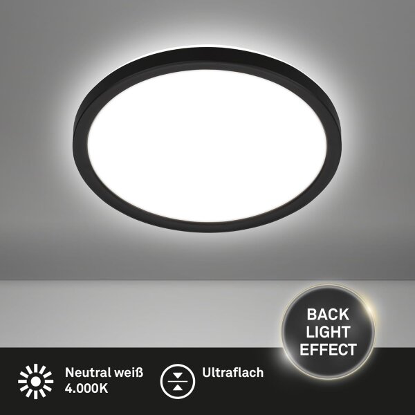 Deckenleuchte Briloner 16 Watt LED Schwarz Deckenlampe 4000K 24 cm