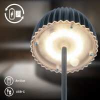 Akku-Stehleuchte Briloner Riffle 4,2 Watt LED Schwarz Touchdimmer IP44 Stehlampe 124 cm