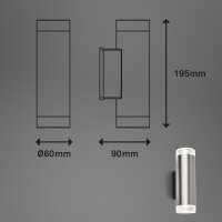 Außenleuchte Briloner 9,4 Watt LED Außenlampe Edelstahl IP44 Wandleuchte