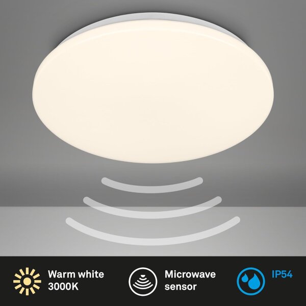 Deckenleuchte Briloner 24 Watt LED Sensor IP54 Deckenlampe 35 cm