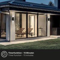 Akku-Wandleuchte Akku, IP44, Timer, Schwarz, 6 Watt, Touchdimmer, IP44 – Briloner