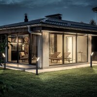 Solarleuchte Briloner Wegelampe 1 Watt LED Beetleuchte Erdspieß Schwarz CCT Gartenlampe Alu