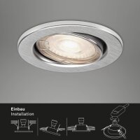 Einbauleuchten Briloner 3 x 4,9 Watt LED Aluminium Spots Einbaulampen