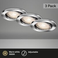 Einbauleuchten Briloner 3 x 4,9 Watt LED Chrom Spots...
