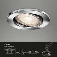 Einbauleuchten Briloner 3 x 4,9 Watt LED Chrom Spots Einbaulampen