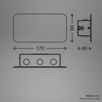 Akku-Leuchte Briloner 2 Watt LED Schwarz Wandlampe Touchdimmer Wandleuchte indirektes Licht