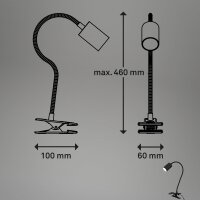 Klemmleuchte Briloner 3,5 Watt LED Klammerlampe Schwarz