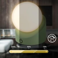 Akku-Leuchte Briloner 2 Watt LED Tischleuchte Grün IP54 Touch-Dimmer Tischlampe