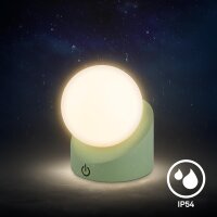 Akku-Leuchte Briloner 2 Watt LED Tischleuchte Grün IP54 Touch-Dimmer Tischlampe