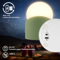 Akku-Tischleuchte Akku-Leuchte, Grün, 2 Watt, Touchdimmer, IP54, 9 x 8 x 10 cm – Briloner