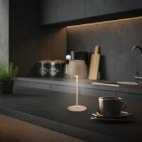 Akku-Leuchte Briloner 2,5 Watt LED Beige Tischleuchte Touchdimmer IP44 Tischlampe