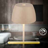 Akku-Leuchte Briloner 2,5 Watt LED Beige Tischleuchte Touchdimmer IP44 Tischlampe