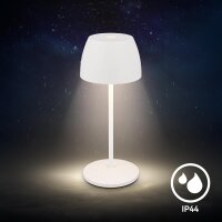 Akku-Leuchte Briloner 1,5 Watt LED Ladestation Weiß Tischleuchte Touchdimmer IP 44 Tischlampe