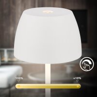 Akku-Tischleuchte Akku-Leuchte mit Ladestation, Weiß, 1,5 Watt, Touchdimmer, IP44 – Briloner
