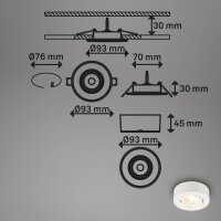 Einbauleuchte Briloner LED 5 Watt Aufbauleuchte warmweiß Einbauspot