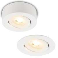 LED Einbauleuchte Ein- & Aufbau, Weiß, Bohrloch 7,6 cm, 5 Watt, Ø 9,3 cm – Briloner