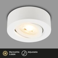LED Einbauleuchte Ein- & Aufbau, Weiß, Bohrloch 7,6 cm, 5 Watt, Ø 9,3 cm – Briloner