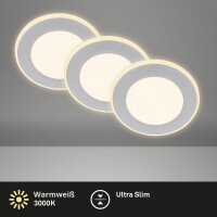 LED Einbauleuchten Stufenschaltung, Chrom-matt, Bohrloch...