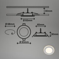 LED Einbauspots Einbauleuchten Stufenschaltung, Chrom-matt, Bohrloch 6,8 cm, 3x4,9W – Briloner