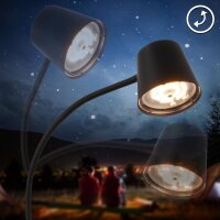 Akku-Leuchte Briloner Stehlampe 6 Watt LED Standleuchte Schwarz leseleuchte Touchdimmer
