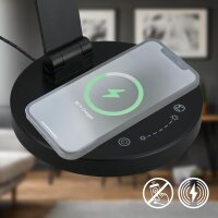 Tischleuchte Briloner 6,2 Watt LED Schwarz induktives Laden Schreibtischlampe CCT