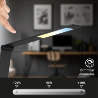 Tischleuchte Briloner 6,2 Watt LED Schwarz induktives Laden Schreibtischlampe CCT