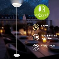 Akku-Leuchte Briloner 8 Watt LED Standleuchte Weiß...