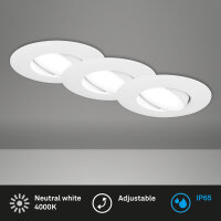 Einbauleuchte Briloner 3er Set Weiß LED IP65...