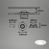 Einbauleuchte Briloner 3er Set Weiß LED IP65 dimmbare Einbaulampen Neutralweiß 4,9 Watt