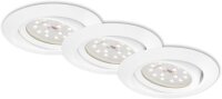 LED Einbaulampen, Weiß, Bohrloch 6,8 cm, 3x3,5W, 350lm, 3000K, dimmbar, Ø 8,2 cm – Briloner