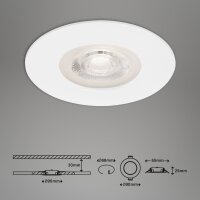 Einbauleuchte Briloner LED 3er Set Weiß 4,9 Watt IP44 Einbau Spot
