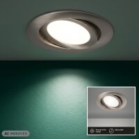 Einbauleuchte Briloner LED Panel 7 Watt LED Nickelmatt...