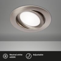 LED Einbauleuchte Panel EBL, Nickelmatt, Bohrloch 8,6 cm, 7 Watt, 4000K, IP23 – Briloner