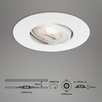 Einbauleuchte Briloner LED dimmbar 4,9 Watt Weiß Einbaulampe beweglich Spot