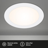 LED Einbaulampe, Weiß, Bohrloch 16 cm, 12 Watt, 1200lm, 4000K, IP23, Ø 17 cm – Briloner