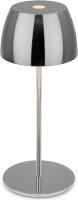 Akku-Leuchte Briloner Tischlampe 2,5 Watt LED Schwarz-Chrom Tischleuchte Touchdimmer IP44