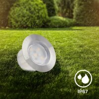 Bodeneinbauleuchten Briloner Connect to Shine LED 3er Set Erweiterungsset IP67 Silber 12V 1 Watt
