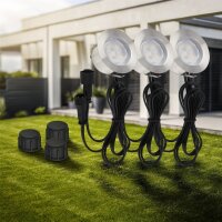 Bodeneinbauleuchten Briloner Connect to Shine LED 3er Set Erweiterungsset IP67 Silber 12V 1 Watt